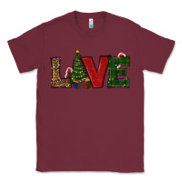 Burgundy Christmas Tree Love Classic Tee - RanaPortraitStore