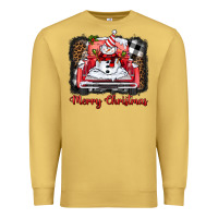 Antique Gold merry christmas truck snowman Premium Sweatshirt - BarkalooDesign