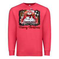 Cardinal merry christmas truck snowman Premium Sweatshirt - BarkalooDesign