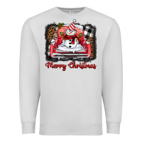 Dove Grey merry christmas truck snowman Premium Sweatshirt - BarkalooDesign