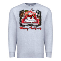 Heather Grey merry christmas truck snowman Premium Sweatshirt - BarkalooDesign