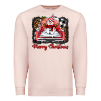 Pale Pink merry christmas truck snowman Premium Sweatshirt - BarkalooDesign