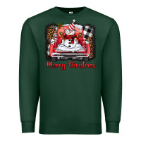 Sports Green merry christmas truck snowman Premium Sweatshirt - BarkalooDesign