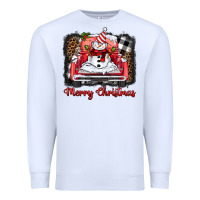 White merry christmas truck snowman Premium Sweatshirt - BarkalooDesign