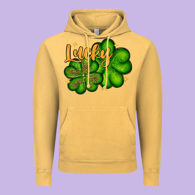 St. Patrick's Lucky And Shamrock Vintage Hoodie Designed By Oliviacreatesart