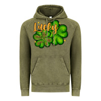 Vintage Olive St. Patrick's Lucky and shamrock Vintage Hoodie - OliviaCreatesArt