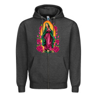 Charcoal Heather our lady of guadalupe Zipper Hoodie - Artiststas