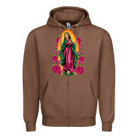 Chestnut our lady of guadalupe Zipper Hoodie - Artiststas