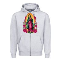 Heather Grey our lady of guadalupe Zipper Hoodie - Artiststas