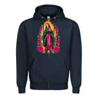 Navy our lady of guadalupe Zipper Hoodie - Artiststas