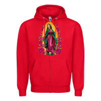 Red our lady of guadalupe Zipper Hoodie - Artiststas