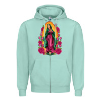 Seafoam our lady of guadalupe Zipper Hoodie - Artiststas