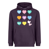 Plum peanuts valentine candy heart Heavyweight Hoodie - longCreatives