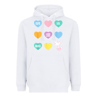 White peanuts valentine candy heart Heavyweight Hoodie - longCreatives