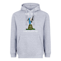 Heather Grey Are You Threatening Me Funny Cartoon Halloween Heavyweight Hoodie - longCreatives