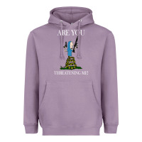 Lavender Are You Threatening Me Funny Cartoon Halloween Heavyweight Hoodie - longCreatives