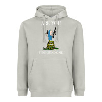 Moon Dust Are You Threatening Me Funny Cartoon Halloween Heavyweight Hoodie - longCreatives