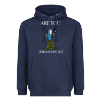 Navy Are You Threatening Me Funny Cartoon Halloween Heavyweight Hoodie - longCreatives
