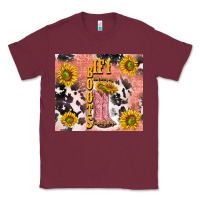 Burgundy cowgirl boots sunflower Classic Tee - TumblerDesignByShophia
