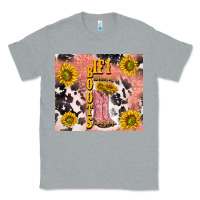 Heather Grey cowgirl boots sunflower Classic Tee - TumblerDesignByShophia
