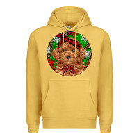 Antique Gold Christmas Toy Poodle Premium Hoodie - RanaPortraitStore