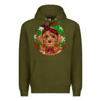 Army Green Christmas Toy Poodle Premium Hoodie - RanaPortraitStore