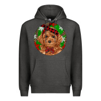 Charcoal Heather Christmas Toy Poodle Premium Hoodie - RanaPortraitStore