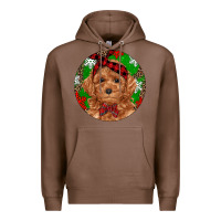 Chestnut Christmas Toy Poodle Premium Hoodie - RanaPortraitStore