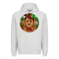 Dove Grey Christmas Toy Poodle Premium Hoodie - RanaPortraitStore