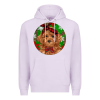 Lilac Christmas Toy Poodle Premium Hoodie - RanaPortraitStore