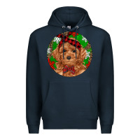 Navy Christmas Toy Poodle Premium Hoodie - RanaPortraitStore