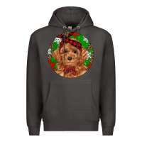 Smoke Christmas Toy Poodle Premium Hoodie - RanaPortraitStore