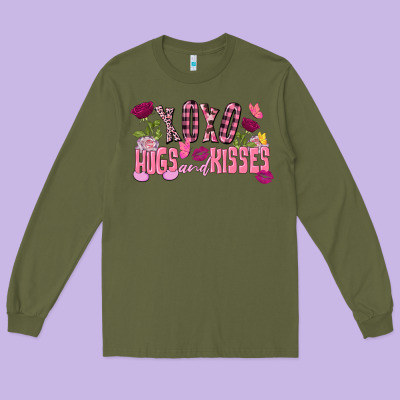 Xoxo Hugs And Kisses Valentine's Day Long Sleeve Tee Designed By Fadigitalartstudio