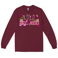 Burgundy Xoxo hugs and kisses Valentine's Day Long Sleeve Tee - FaDigitalArtStudio