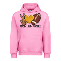 Fuchsia Pink peace love football Urban Hoodie - AdoDesignShop