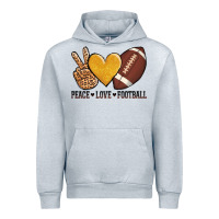 Heather Grey peace love football Urban Hoodie - AdoDesignShop