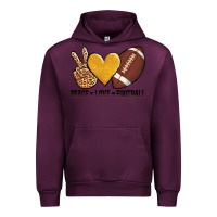 Mauve Wine peace love football Urban Hoodie - AdoDesignShop