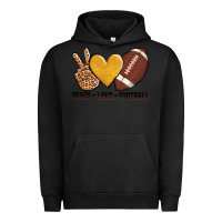 Pigment Black peace love football Urban Hoodie - AdoDesignShop
