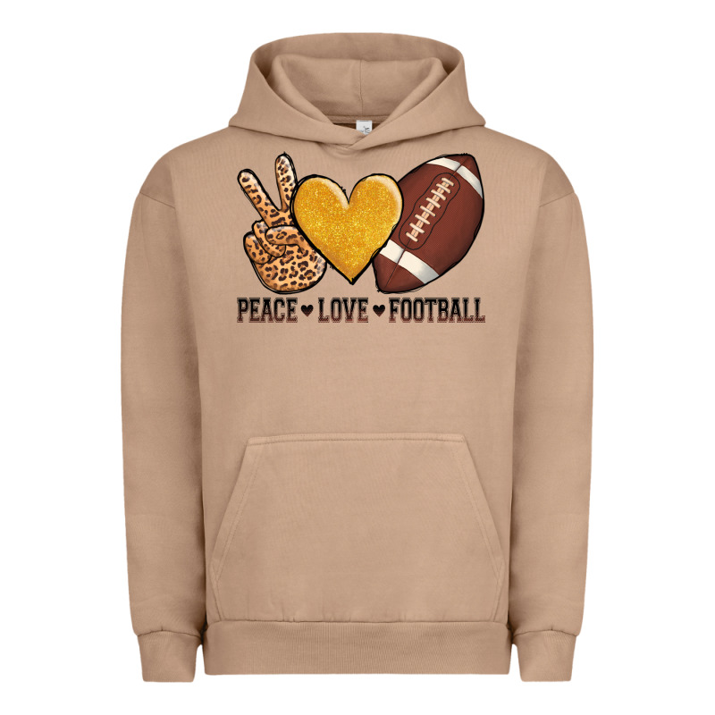 Peace Love Football Urban Hoodie by AdoDesignShop | Teevron