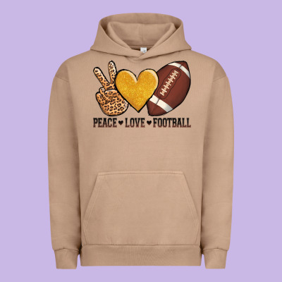 Peace Love Football Urban Hoodie Designed By Adodesignshop