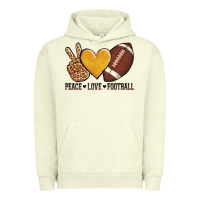 Pigment Pistachio peace love football Urban Hoodie - AdoDesignShop