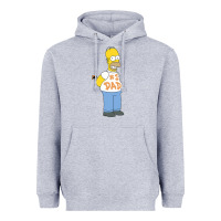 Heather Grey The Simpsons Homer Number 1 Dad Father's Day V2 Heavyweight Hoodie - longCreatives