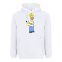 White The Simpsons Homer Number 1 Dad Father's Day V2 Heavyweight Hoodie - longCreatives