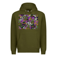Army Green mardi gras celebration pattern Premium Hoodie - CowhideDigitalArt