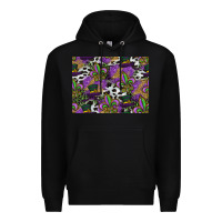 Black mardi gras celebration pattern Premium Hoodie - CowhideDigitalArt