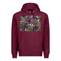 Burgundy mardi gras celebration pattern Premium Hoodie - CowhideDigitalArt