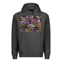 Charcoal Heather mardi gras celebration pattern Premium Hoodie - CowhideDigitalArt