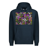 Navy mardi gras celebration pattern Premium Hoodie - CowhideDigitalArt