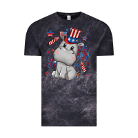 Cloud Black fourth of july hippopotamus Vintage Tee - CowGirlArtShop