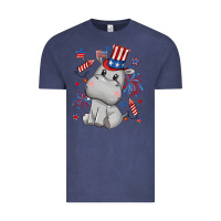 Vintage Denim fourth of july hippopotamus Vintage Tee - CowGirlArtShop